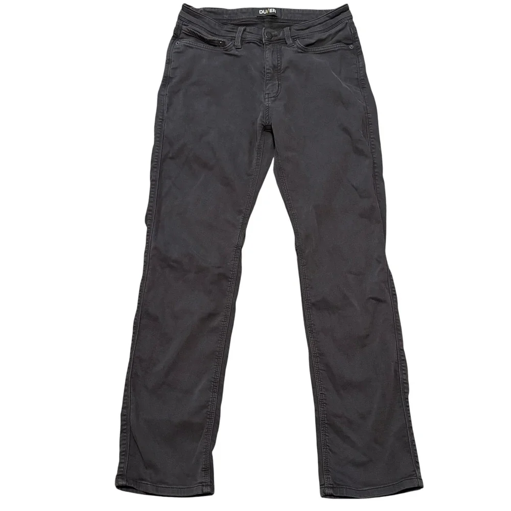DU/ER No Sweat Pant Straight Fit Charcoal Gray Performance Trousers 32x32